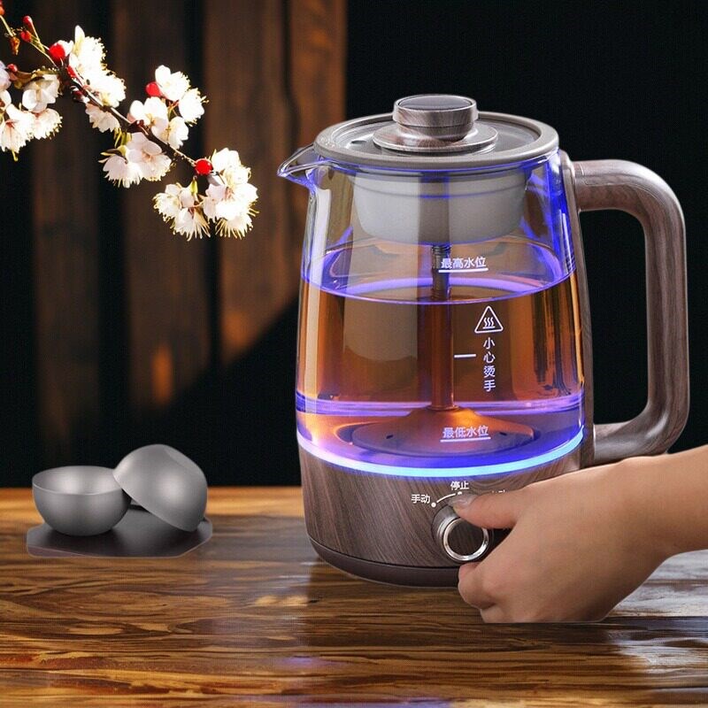 纯钛煮茶器喷淋式家用全自动蒸汽煮茶养生壶玻璃保温黑白茶煮茶壶