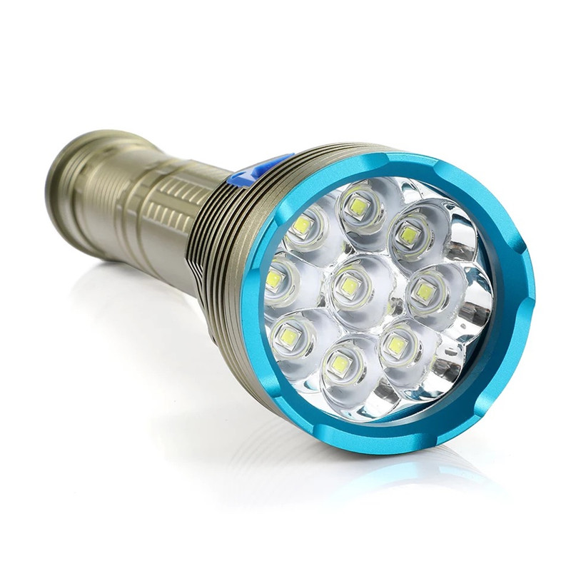 LED潜水手电筒9颗L2 远射水下26650充电套装防水超强光 L2手电筒