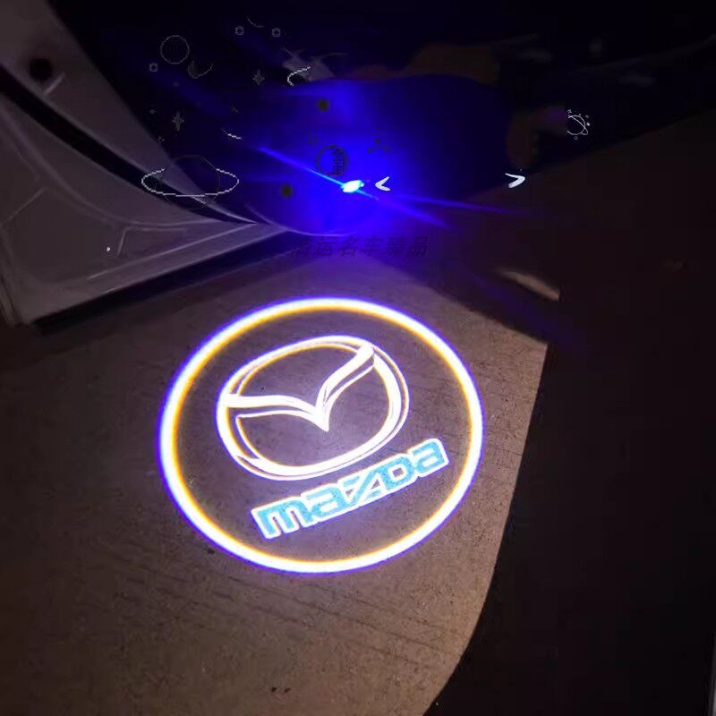 马自达车载好物阿特兹昂克赛拉CX-5充电式车门迎宾灯下车门投影灯