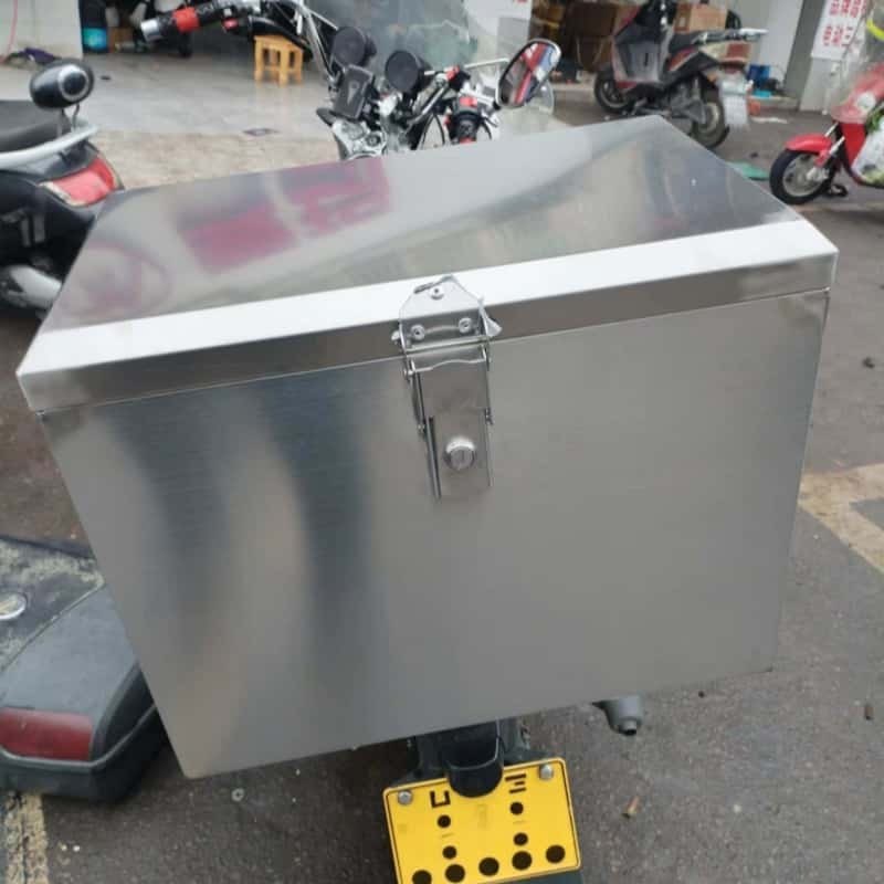电动车摩托车后备箱踏板车不锈钢尾箱加厚工具箱不锈钢子大号尾箱
