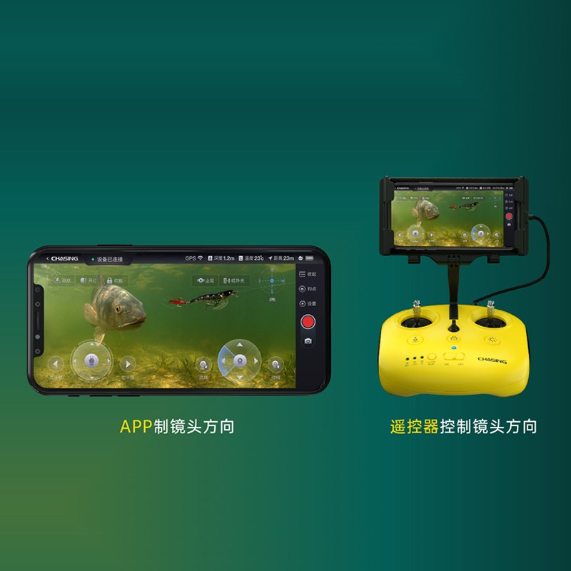 潜鲟F1PRO新款旋转摄像头360探鱼器钓鱼摄像头无线水下无人机器人