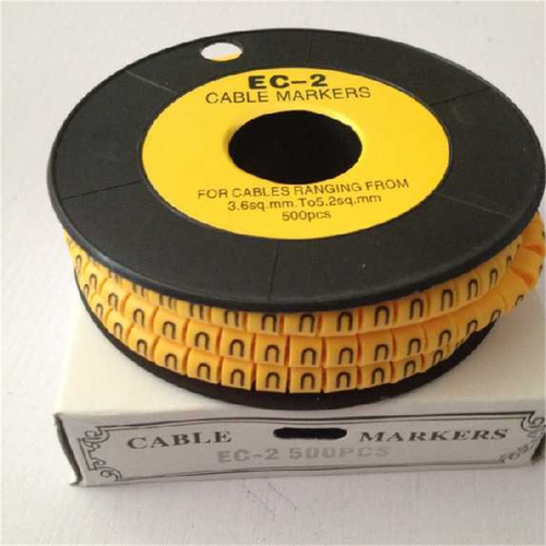 KAGA出口型EC-2 黄色号码管 线码管 线号管0-9 A-Z +  - 10件