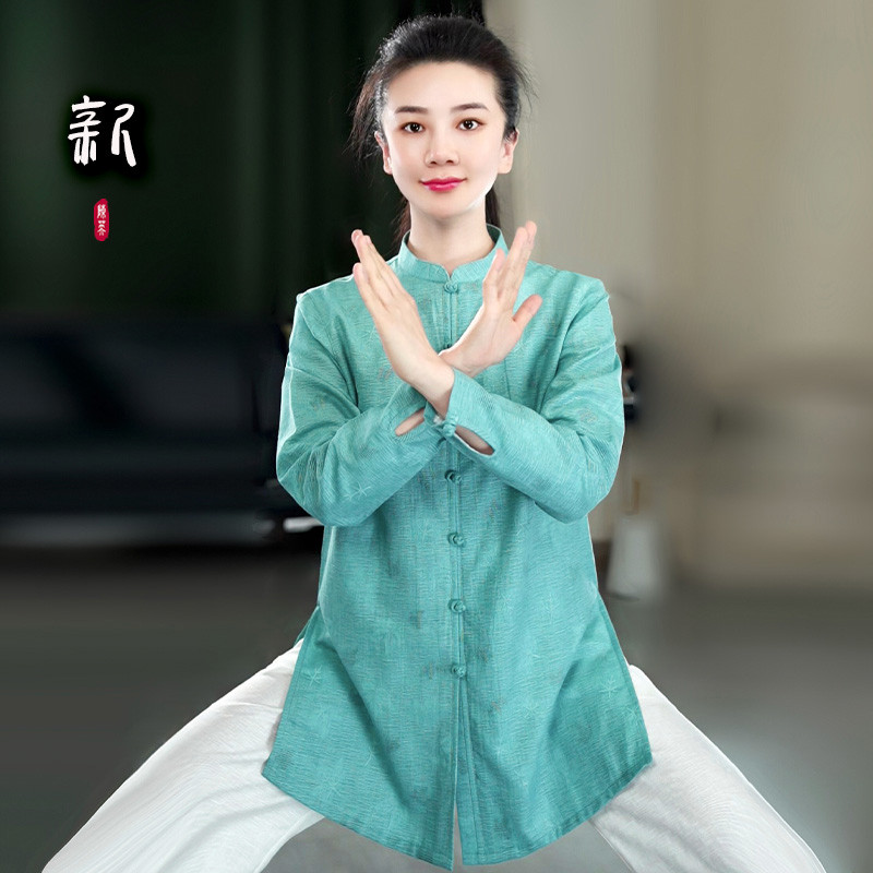 2024年春秋季新太极服男女亚麻中国风武术家居太极拳练功服装