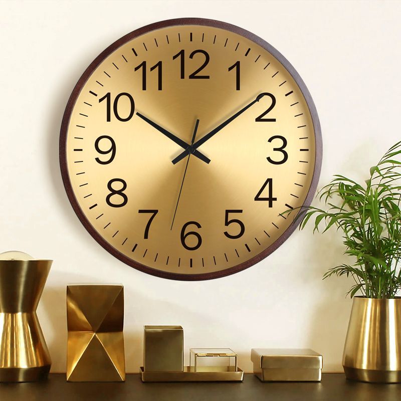 轻奢挂钟豪华客厅家用现代创意钟表简约实木个性欧式时尚时钟静音