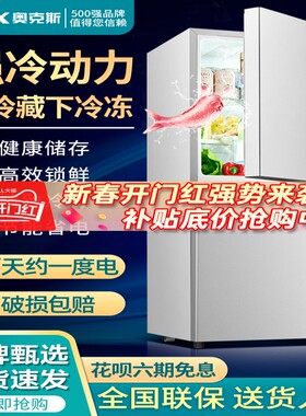 奥克斯146/176L双开门冰箱小型家用电冰箱双门大容量节能宿舍租房
