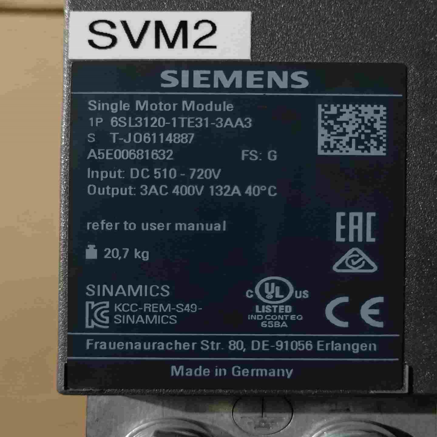 132A驱动6SL3120-1TE31-3AA3 ~询价
