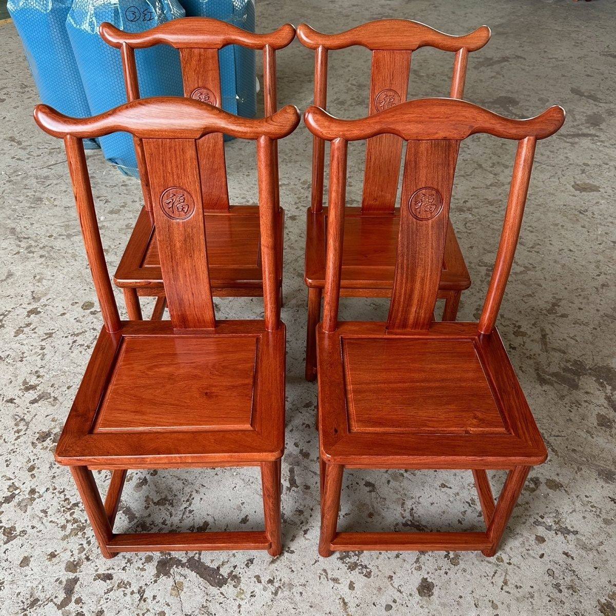 花梨木靠背椅小官帽中式凳子家用牛角靠背椅赞比亚小巴花红木凳子,住宅家具,红木椅凳,淘宝优惠券,粉丝福利购,淘宝优惠卷