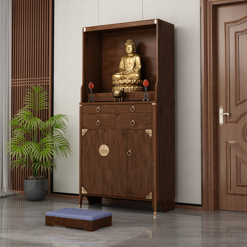 佛龛供桌新中式家用立柜实木框架佛柜现代简约香案财神菩萨供奉台