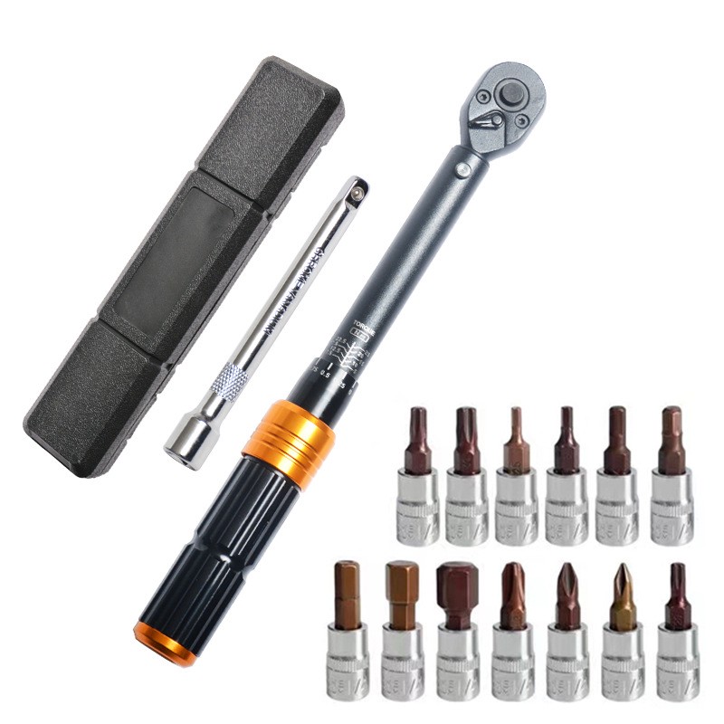 1/4扭力扳手高精度扭矩力矩自行车内六角维修工具15件组套