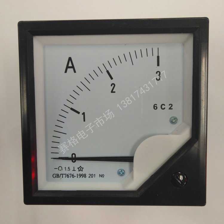 6C2 直流电流表 1A 2A 3A 5A 10A DC指针式电流表 直接式面板表