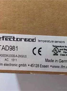 (询价)TAD981 易福门温度传感器 TAD033KLES30-A