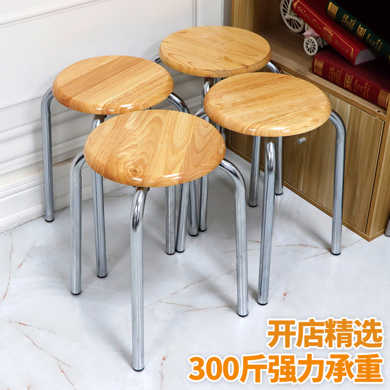 实木圆凳简约小凳子木板凳换鞋凳矮凳家用板凳饭堂实木凳橡木