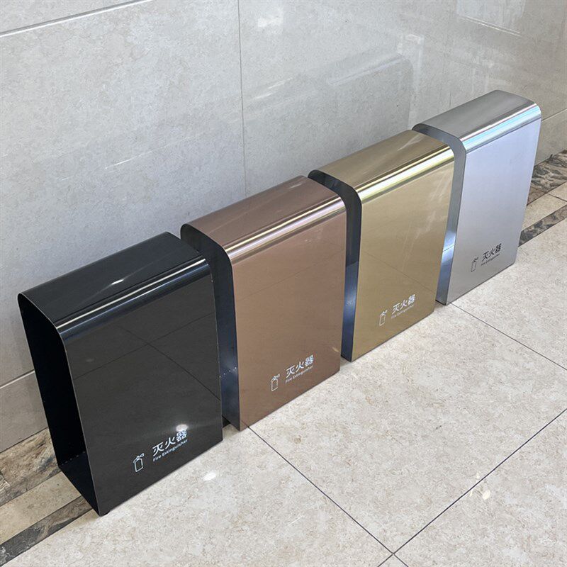 不锈钢灭火器箱2支装高端商场加厚落地收纳箱消防器材专用陈列架