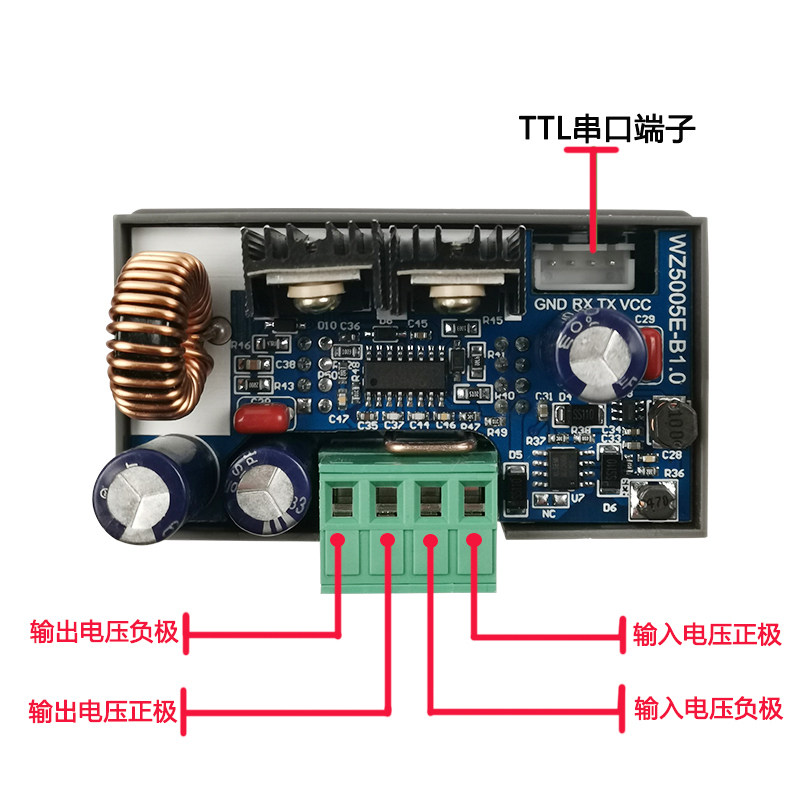 直流可调稳压电源diy套件 高精度数控数显降压模块电路板50V5A24v