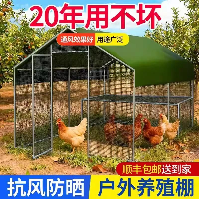 特大型鸡笼养殖棚养殖笼防黄鼠狼鸡鸭鹅兔大号孔雀笼全套鸡窝组装