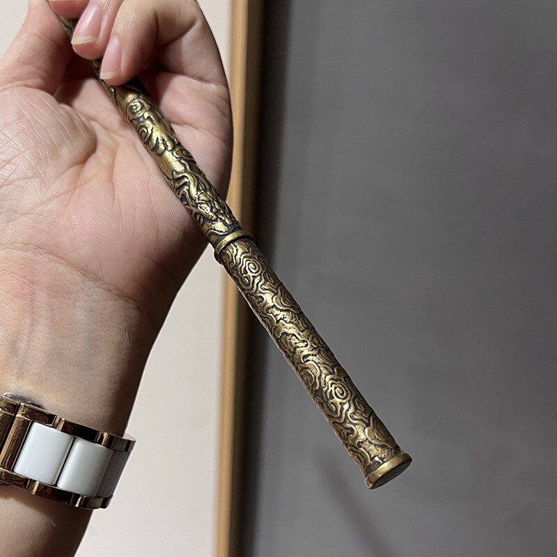 实心纯铜金箍棒手工艺把玩精美茶道齐天大圣定海神针复古茶器雕花