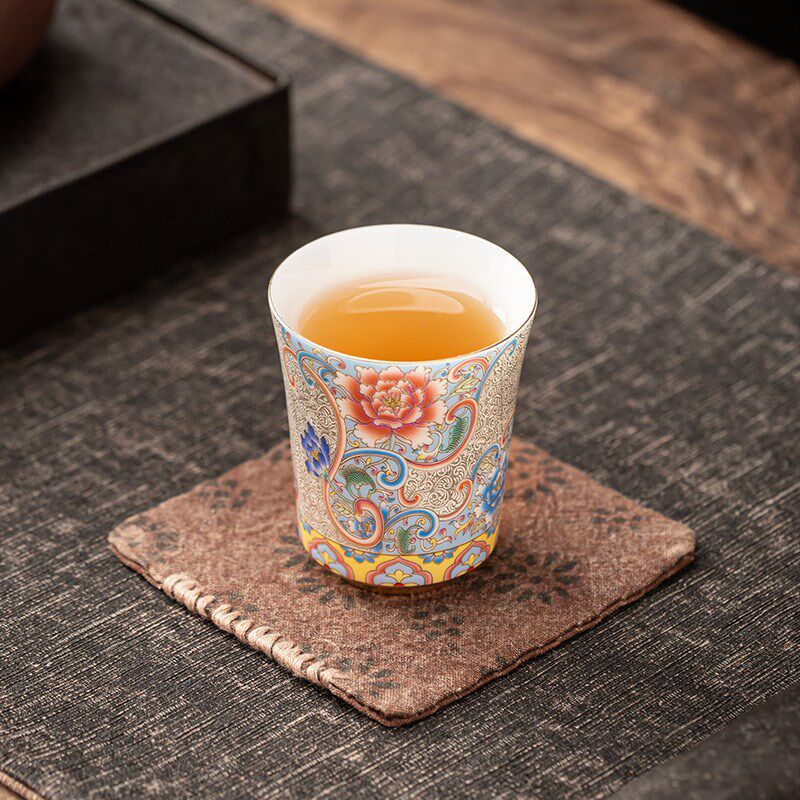 纯银掐丝珐琅彩主人杯单杯品茗杯子单个茶杯男女高端个人陶瓷茶具