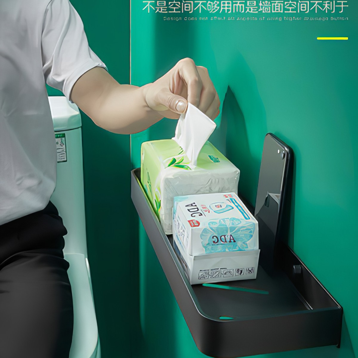 马桶置物架上方卫生间免打孔浴室壁挂式放卫生纸厕所洗手间收纳柜