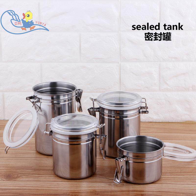 不锈钢跨境咖啡豆密封罐家用干果杂粮保鲜罐 奶粉存放罐