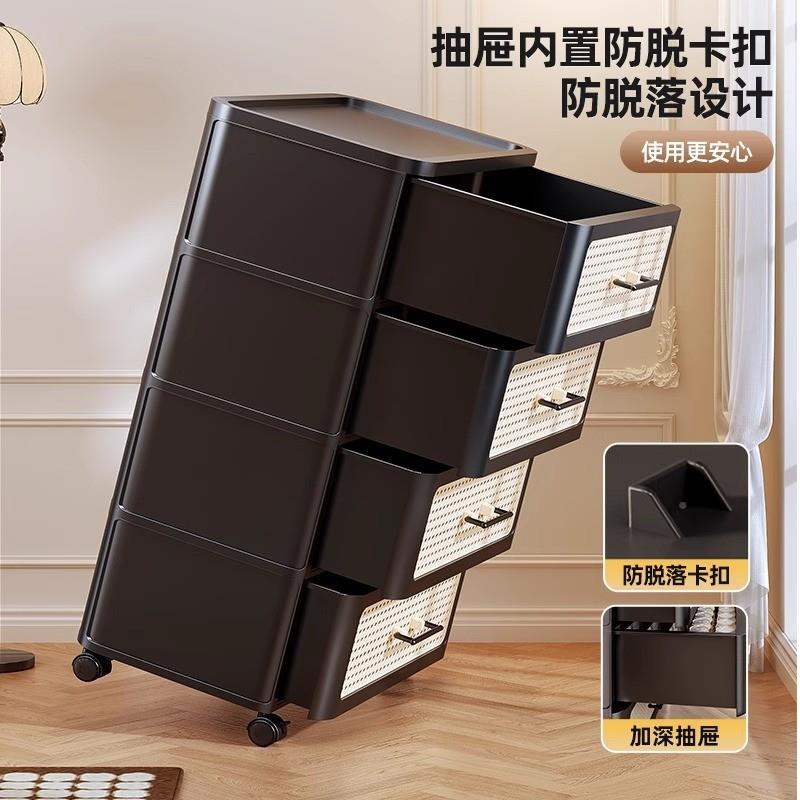 中古风收纳柜客厅多免安杂物装整理XQJ收纳柜家层用床头柜置物床