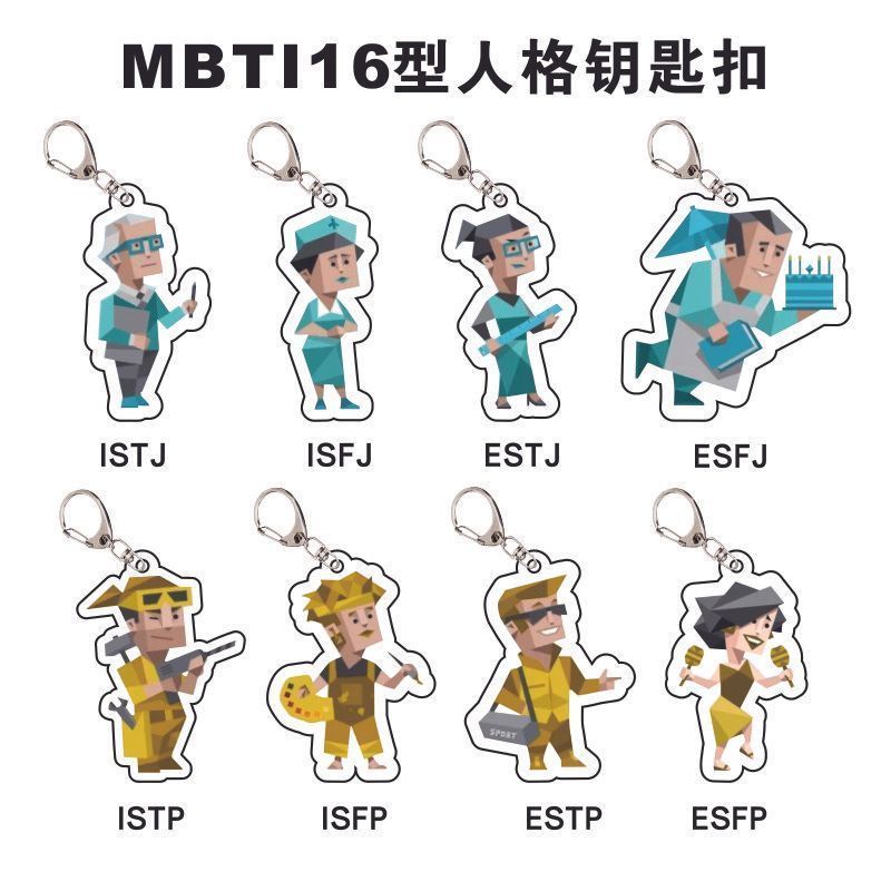 mbti16型人格钥匙扣周边亚克力小画家挂件书包挂件情侣挂件礼物