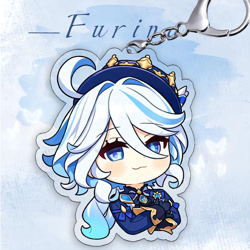 原神同人芙宁娜周边亚克力挂件双面贴片夹层Q版钥匙扣开学小礼物