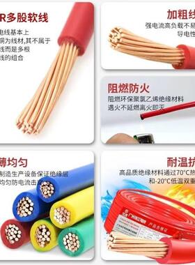 广州珠江电缆ZC-BVR10/16/25/35平方阻燃国标多股铜芯软电线 花城