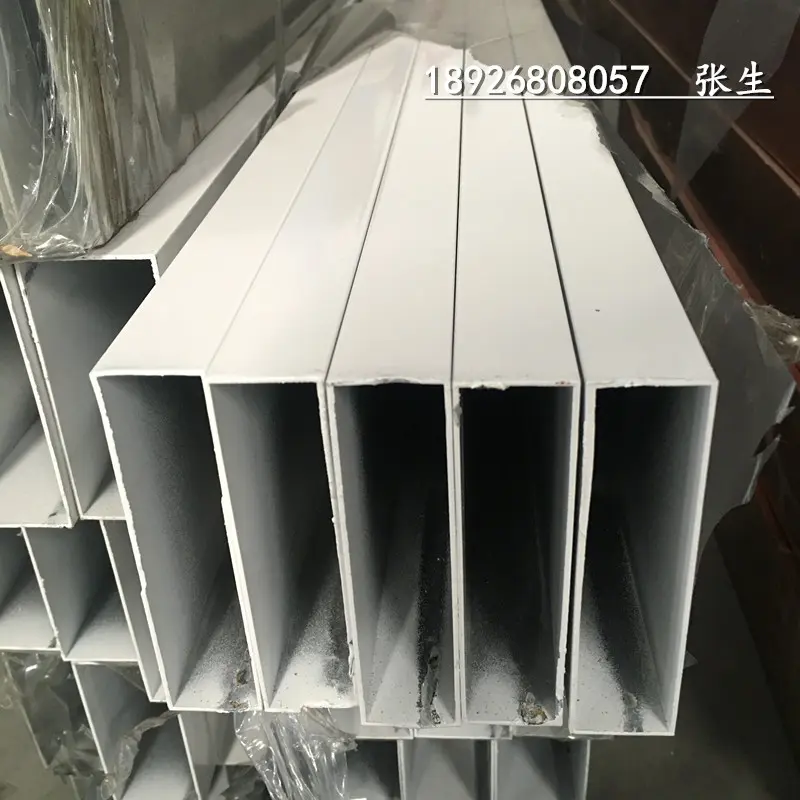 现货喷涂白色铝方管矩形管铝合金方管扁管100*25*1.2mm扁通铝方通