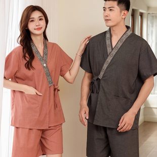 温泉美容按摩 汗蒸服女开衫 大码 男士 桑拿洗浴中心浴服汉蒸和服日式