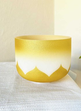 富贵金水晶钵瑜伽颂钵水晶音乐碗疗愈静心6-12寸音钵水晶钵套装