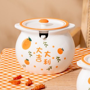 陶瓷猪油罐子家用耐高温带盖装荤油辣椒油专用的容器调味储存罐子