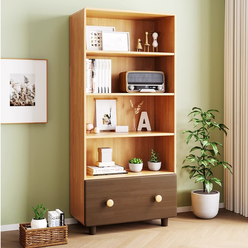 全实木儿a童书架置物架落地家用客厅一体靠墙儿童杂物收纳简易书