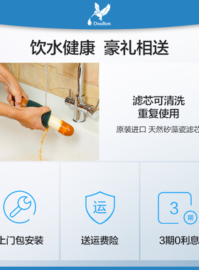 Doulton道尔顿台下净水器家用直饮高端厨房净水HISM12拉丝不锈钢