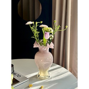 SilentWind轻奢高级感ins风玻璃花瓶插鲜花中古法式桌面装饰摆件
