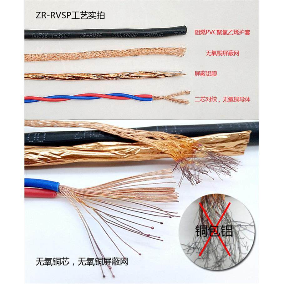 国标纯铜485双绞屏蔽线RVSP信号线2-8芯0.3/0.5/0.75/1/1.5平方线