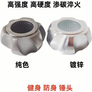 车载高强度骨朵锤六角锤兵器 战壕陵角锤头安全逃生健身破窗锤头