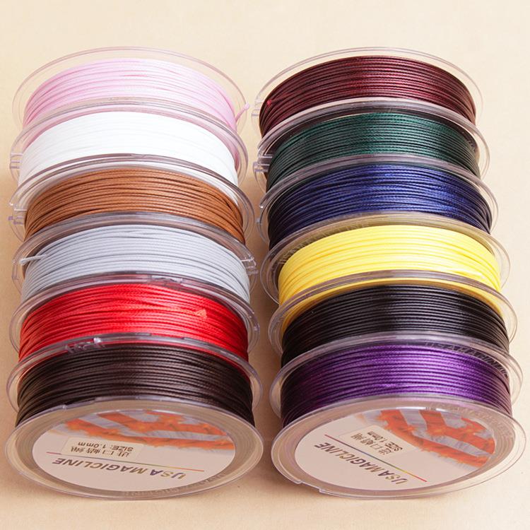 0.8/1mm耐用蜡线皮革绳手炼装饰炼项炼编织钢丝绳珠宝配件蜡线绳