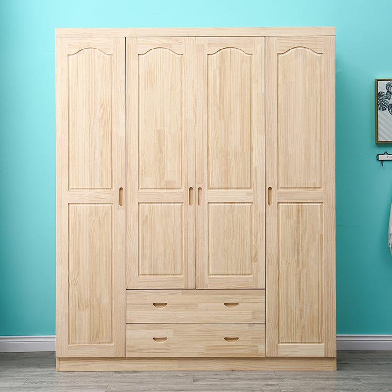 实木衣柜双开门松木衣柜大衣橱松木儿童衣柜单门二门三门四门卧室