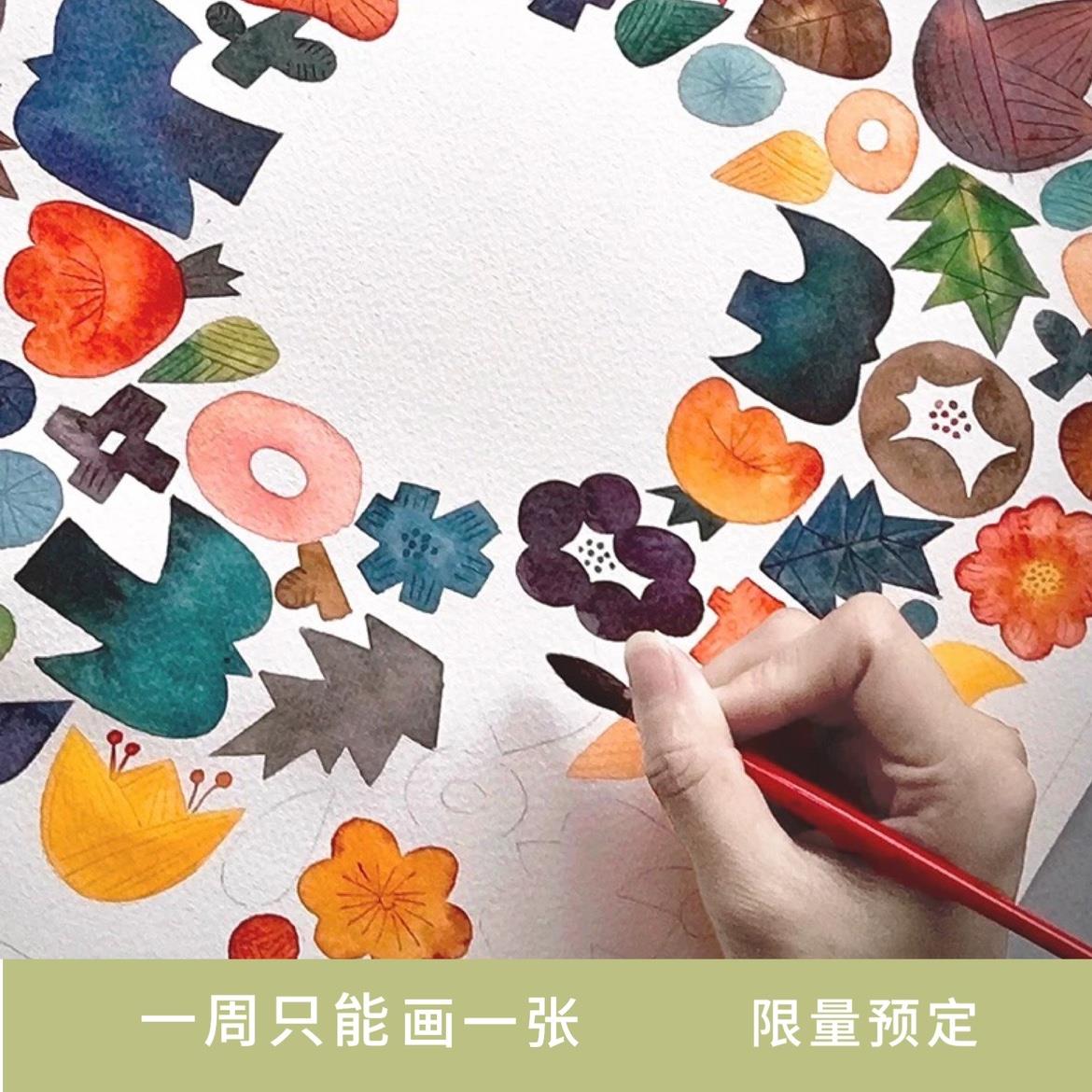 纯手绘 餐厅装饰画 手工画室画 日式北欧 器皿花卉 艺术 挂画图片