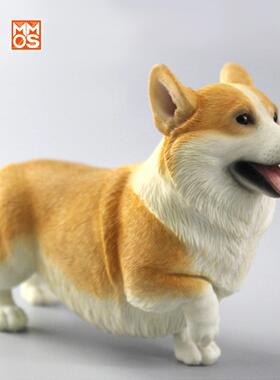 Xmmos柯基犬摆件可爱狗狗家居小饰品仿真动物桌面手办树脂模型