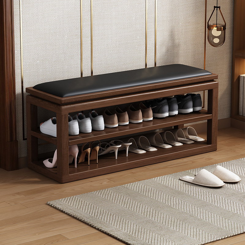 一体翻盖入户鞋架可坐收纳中古风