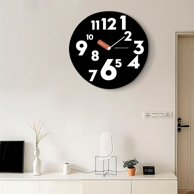 2024新款钟表挂钟客厅家用时尚创意现代简约艺术风免打孔时钟挂墙