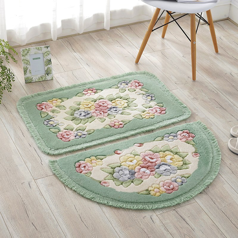 流苏半圆形地垫门垫进门家用卧室浴室门口吸O水地垫卫生间防滑垫