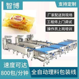 全自動高速一拖二食品理料線包裝 軟面包小面包袋裝 枕式 包裝 機