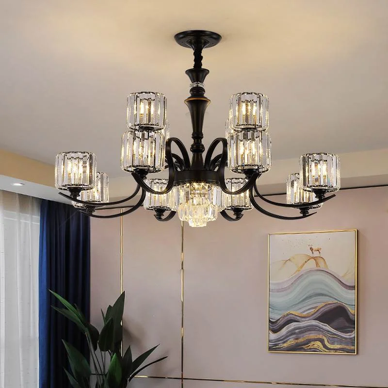 客厅吊灯现代简约2024年新款轻奢水晶灯大气大厅灯具卧室餐厅灯饰