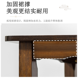 简约飘窗桌 竹制茶几吃饭矮方桌茶桌炕桌榻榻米阳台实木家用新中式