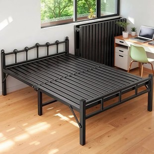 德国便携午睡床折叠床单人家用简易床出租房双人经济型钢丝床铁床