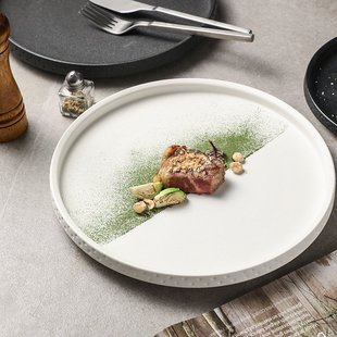 家用意面盘菜盘大 山姆优选陶瓷牛排餐盘西餐专用盘高级感盘子新款