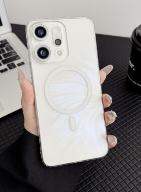 津齐适用opporeno14手机壳新款Reno14pro超薄透明磁吸reno13pro镜头全包reno12磨砂reno11男女ins高级感硬壳