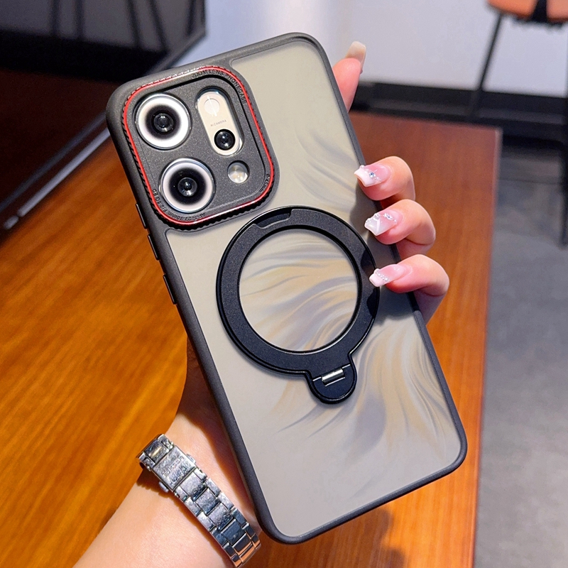 适用OPPOReno14新款徕卡红圈镜头手机壳Reno14Pro细圈磁吸支架肤感磨砂半透明全包防摔保护套创意高级感男女